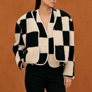 Source Unknown Checker Shearling Blazer